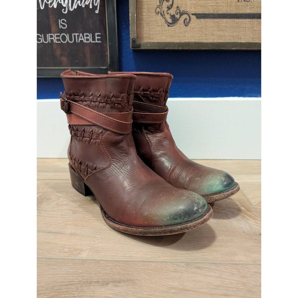 RARE Freebird by Steven Home Booties Women's Size 10 Distressed Leather